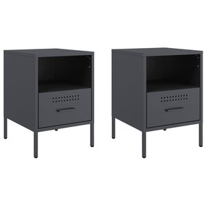 vidaXL Tables de chevet 2 Pièces anthracite 36x39x50 5 cm acier