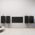 vidaXL Meubles TV 4 Pièces Noir brillant 30 5x30x60 cm Aggloméré