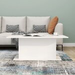 vidaXL Table basse blanc brillant 102x55 5x40 cm bois d'ingénierie