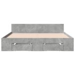 vidaXL Cadre de lit et tiroirs gris béton 120x190 cm bois d'ingénierie