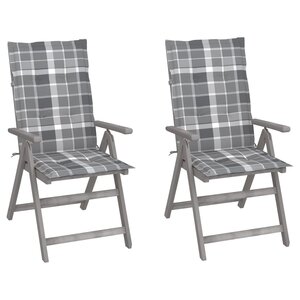 vidaXL Chaises inclinables de jardin lot de 2 et coussins Bois acacia