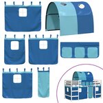 vidaXL Lit mezzanine enfants avec tunnel sans matelas bleu 90x190 cm