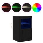vidaXL Armoires de côté avec lumières LED 2 Pièces Chêne noir 41x37x67 cm