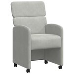 vidaXL Chaises de Salle à Manger avec Roues 2 pc Velours Gris clair