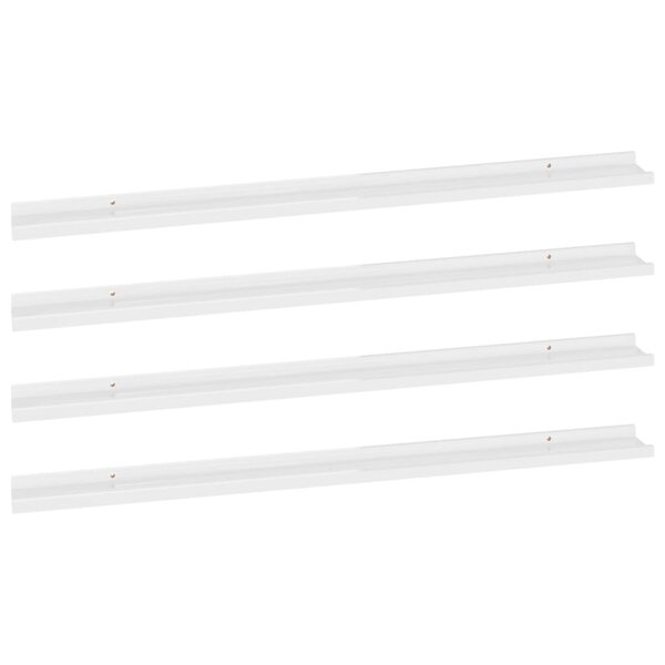 vidaXL Étagères murales 4 Pièces Blanc brillant 115x9x3 cm