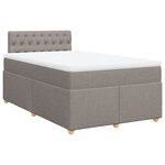 vidaXL Sommier à lattes de lit avec matelas taupe 120x190 cm tissu