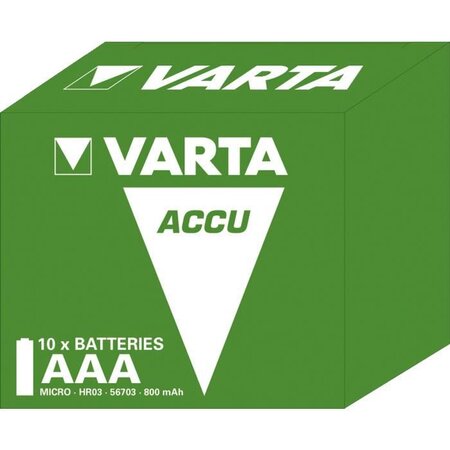 VARTA Pack de 10 batteries rechargeables Accus AAA 800 mAh 1,2V Ni