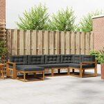 vidaXL Ensemble de canapés d'extérieur 6 Pièces Naturel et Anthracite