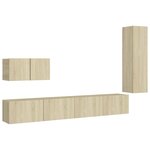 vidaXL Ensemble de meubles TV 4 Pièces Chêne sonoma Bois d'ingénierie