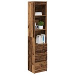 vidaXL Buffet haut 37 5x35x180 cm vieux bois bois d'ingénierie
