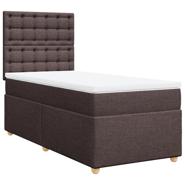 vidaXL Sommier à lattes de lit avec matelas Marron foncé 90x190 cm