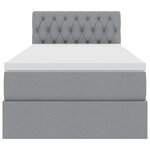 vidaXL Lit avec rangement et LED avec LED Gris clair 90 x 190 cm tissu