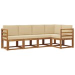 vidaXL Ensemble de canapés d'extérieur 5 Pièces Naturel et Beige