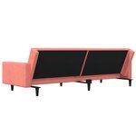 vidaXL Canapé-lit à 2 places avec deux oreillers Rose Velours