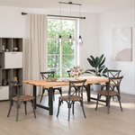 vidaXL Pieds de table à manger Noir 2 pièces 90 x (72-73) cm Acier