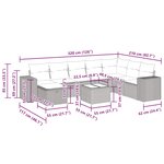 vidaXL Salon de jardin 9 Pièces avec coussins noir résine tressée