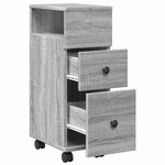 vidaXL Meuble étroit de salle de bain à roulettes sonoma gris