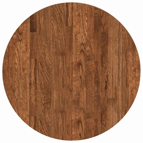 vidaXL Plateau de table Autre Marron foncé Ø 60 x 4 cm Chêne massif