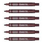 Marqueur permanent N50 pointe ogive 2 mm Marron x 6 PENTEL