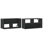 vidaXL Meuble TV noir 80x31x39 5 cm bois d'ingénierie et métal