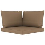 vidaXL Salon de jardin 6 Pièces avec coussins taupe Bois de pin imprégné