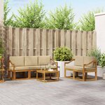 vidaXL Ensemble de canapés d'extérieur 6 Pièces Naturel et Beige
