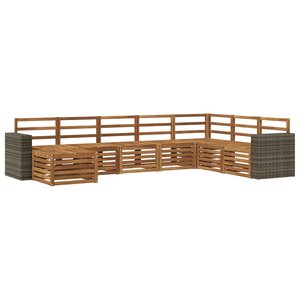 vidaXL Ensemble de canapés d'extérieur 8 pc Naturel