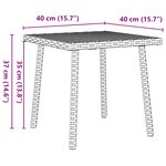 VidaXL Table basse de jardin rectangulaire gris 40x40x37 cm rotin