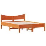 vidaXL Cadre de lit sans matelas cire marron 135x190cm bois pin massif