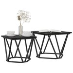 vidaXL Ensemble de tables d'appoint 2 Pièces Chêne noir 50 x 50 x 40 cm