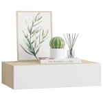 vidaXL Étagère à tiroir murale chêne et blanc 40x23 5x10 cm MDF