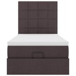 vidaXL Cadre de lit ottoman avec matelas marron foncé 80x200 cm tissu
