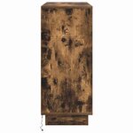 vidaXL Buffet LED Chêne fumé 90 x 32 x 75 cm Bois d'ingénierie
