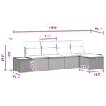 vidaXL Ensemble de canapé de jardin avec coussin 5 Pièces Noir Poly rotin