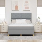 vidaXL Lit à ressorts avec matelas Gris clair 140 x 190 cm tissu
