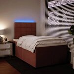 vidaXL Sommier à lattes de lit avec matelas Rose 120x200 cm Velours
