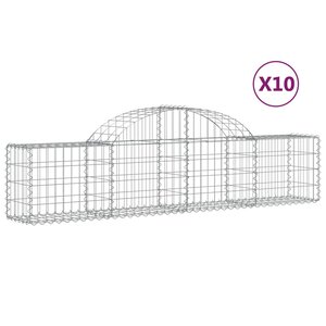 vidaXL Paniers à gabions arqués 10 Pièces 200x30x40/60 cm Fer galvanisé