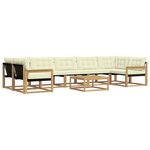 vidaXL Ensemble de canapés d'extérieur 8 pc Blanc et crème