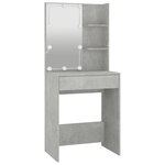vidaXL Ensemble de coiffeuse avec LED Gris béton Bois d'ingénierie