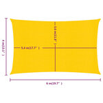 vidaXL Voile d'ombrage 160 g/m² rectangulaire jaune 4x6 m PEHD