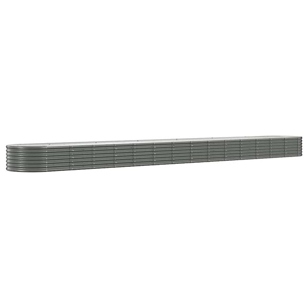 vidaXL Lit surélevé de jardin Acier enduit de poudre 620x80x36 cm gris