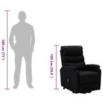 vidaXL Fauteuil Noir Tissu