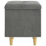 vidaXL Pouf de rangement Gris foncé 40 x 40 x 45 cm Velours