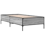vidaXL Cadre de lit sonoma gris 90x190 cm bois d'ingénierie et métal