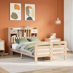 vidaXL Lit bibliothèque sans matelas 135x190 cm bois de pin massif
