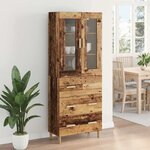 vidaXL Haut Armoire avec tiroir Bois Ancien 69 5 x 34 x 180 cm
