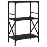 vidaXL Bibliothèque à 3 niveaux noir 59x35x90 5 cm bois d'ingénierie