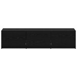 vidaXL Meuble TV avec LED en chêne noir 162.5x34x40 cm Bois d'ingénierie