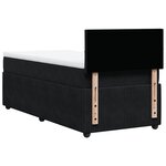 vidaXL Sommier à lattes de lit avec matelas Noir 90x200 cm Velours