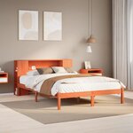 vidaXL Lit bibliothèque sans matelas cire marron 160x200 cm pin massif